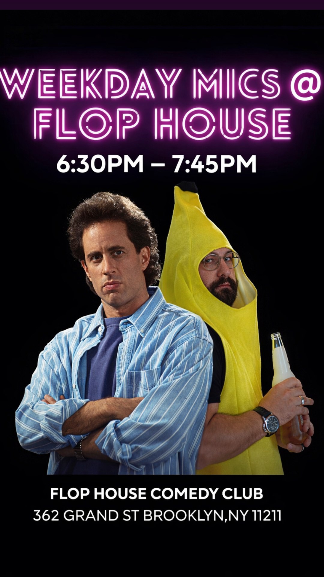 Weekday Mics at Flop House Comedy Club poster